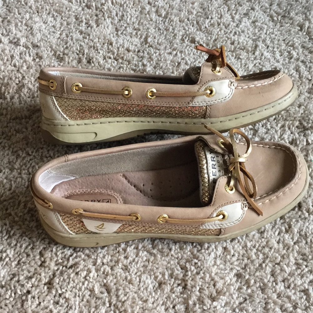 Gold glitter sperry top-sider
